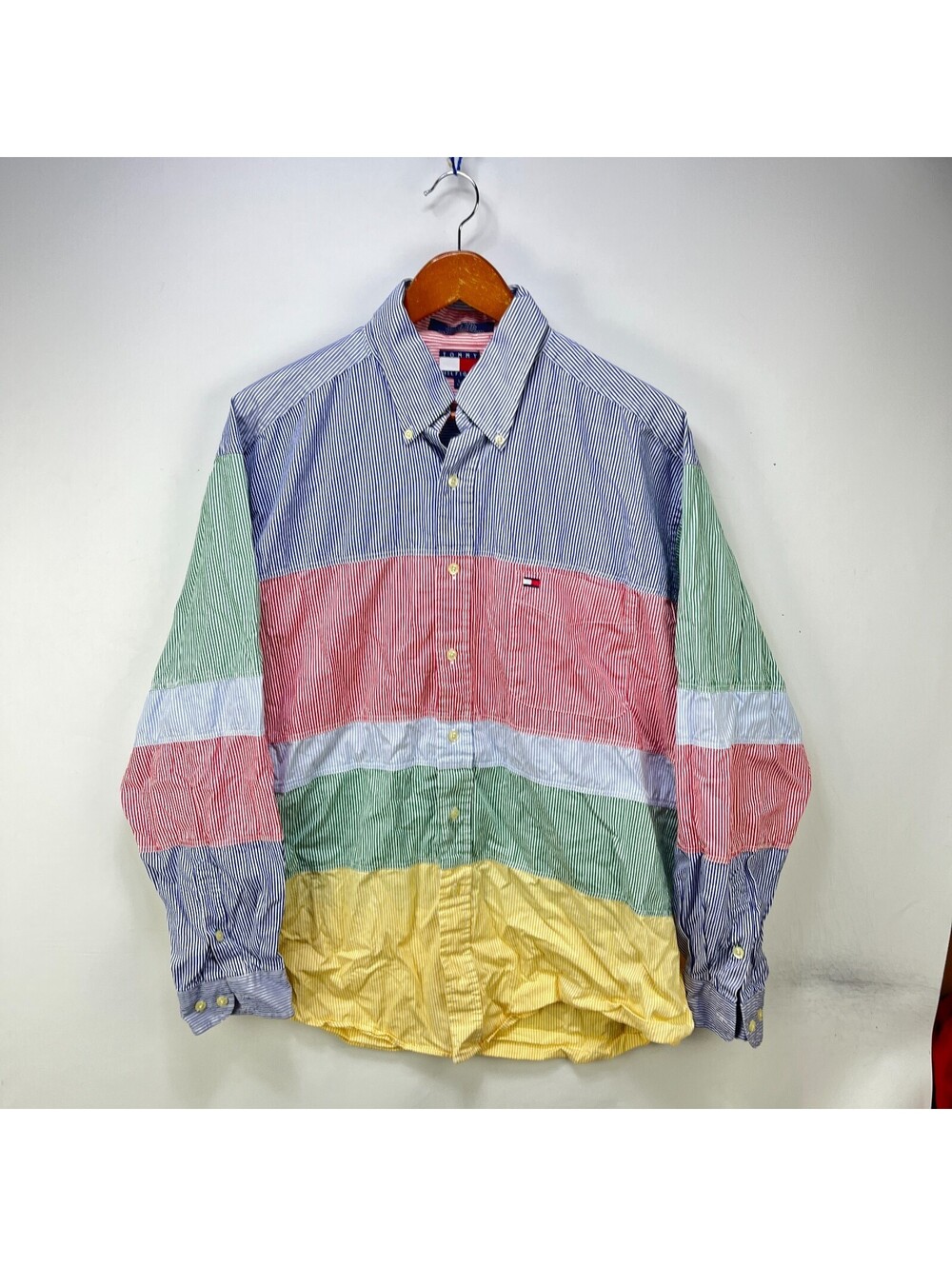 Vintage 90s Tommy Hilfiger Striped Button Up Shirt L